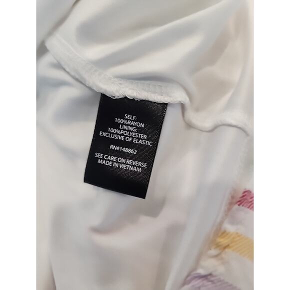 TORRID Challis Smocked Tiered Dress White Multicolor Striped Boho MIDI Size 4X - Picture 9 of 9